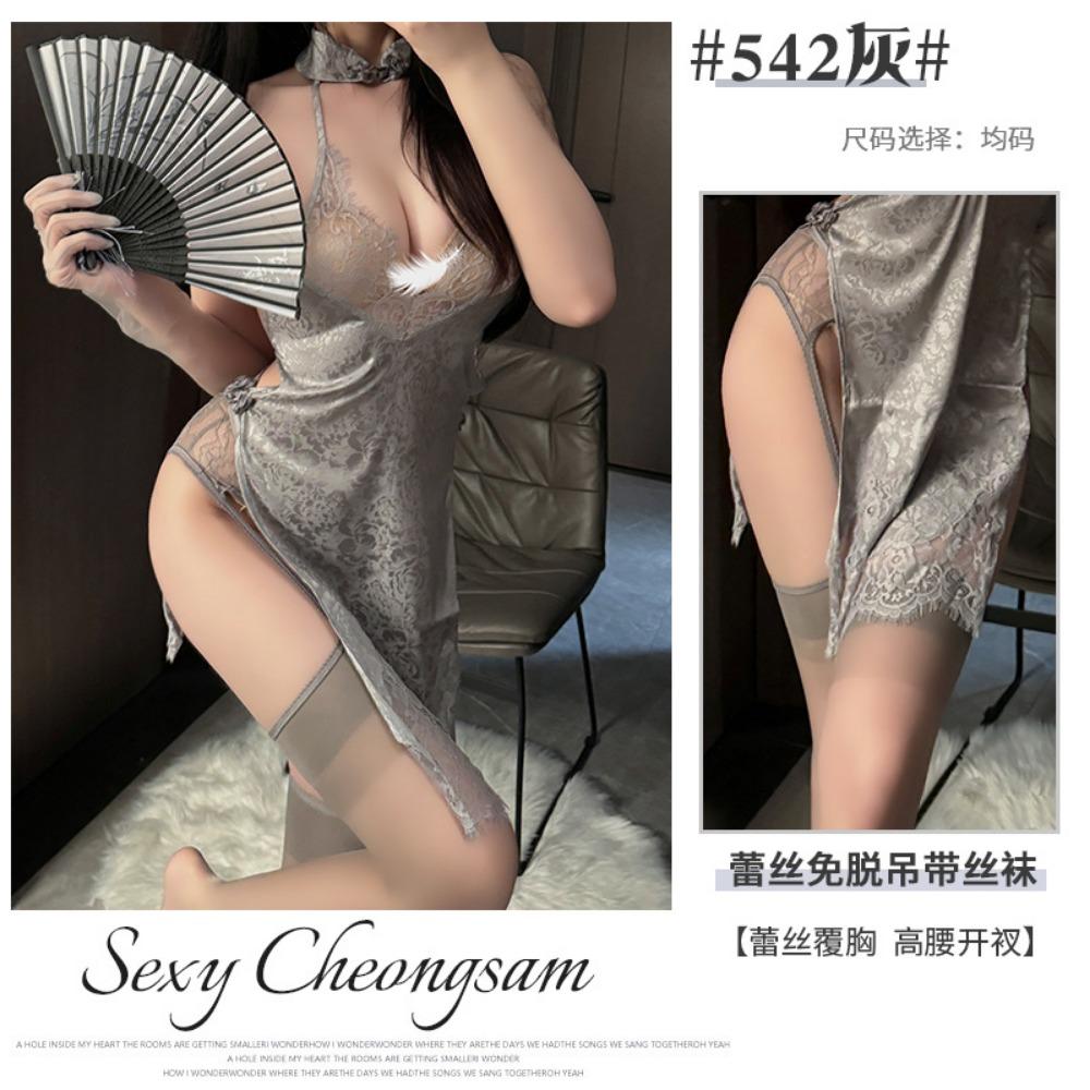 Xianyi Эротическое нижнее белье Премиум Ретро Стиль Пряжка Cheongsam Сексуальное Бесплатное Искушение Qqny Маленькая Грудь Униформа Женская 542