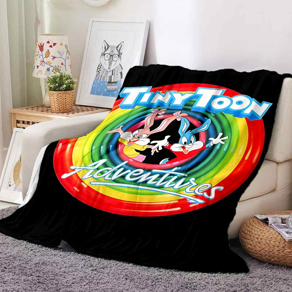 1 шт. Фланелевое одеяло TinyToon Adventures - Легкое, Мягкое, Теплое, Всесезонное одеяло для дивана, кровати, путешествий, кемпинга L1029151
