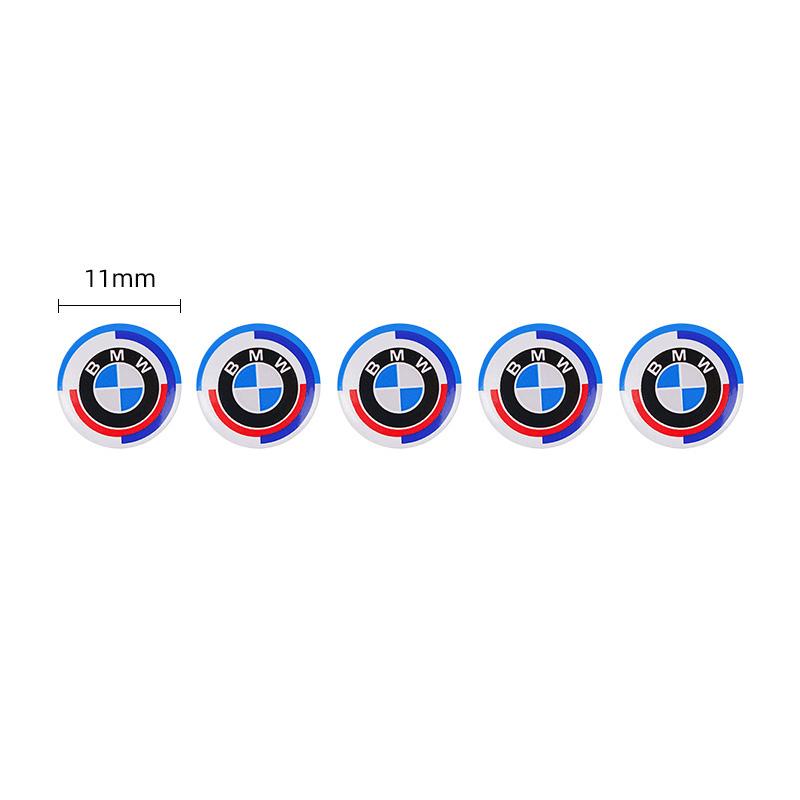 BBLB5 5Pcs Aluminum Car Key Logo Emblem Stickers For BMW X1 X2 X3 X5 X4 X6 X7 G30 G20 G32 G11 G12 F40 F30 F20 F10 F34 F07 F44 F45 G15
