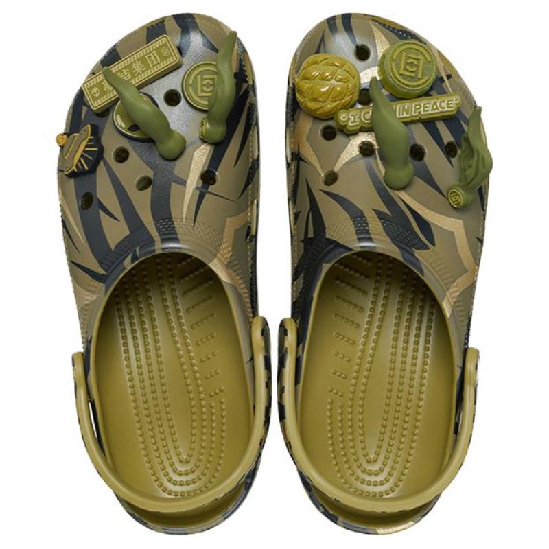 CLOT x Crocs EVA Удобные Универсальные Дырявые Туфли Унисекс Армейский Зеленый Унисекс
