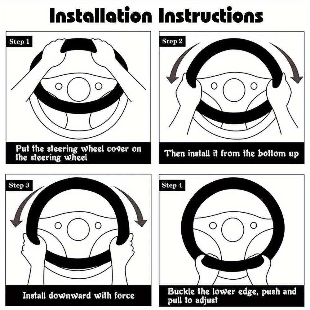 Мягкий розовый пушистый чехол на руль Нескользящий Универсальный размер Аксессуар для интерьера автомобиля со стильным захватом