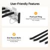 9-Rod Pull-Out Pants Rack – Heavy Duty Slide-Out Trouser Organizer with Silent Rails & Anti-Slip Flocking – Black/Silver