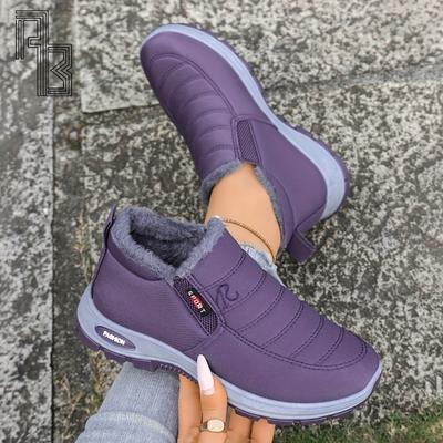 Женские хлопковые ботинки большого размера, холодостойкие и теплые хлопковые ботинки, высокие зимние ботинки с утолщенным флисом