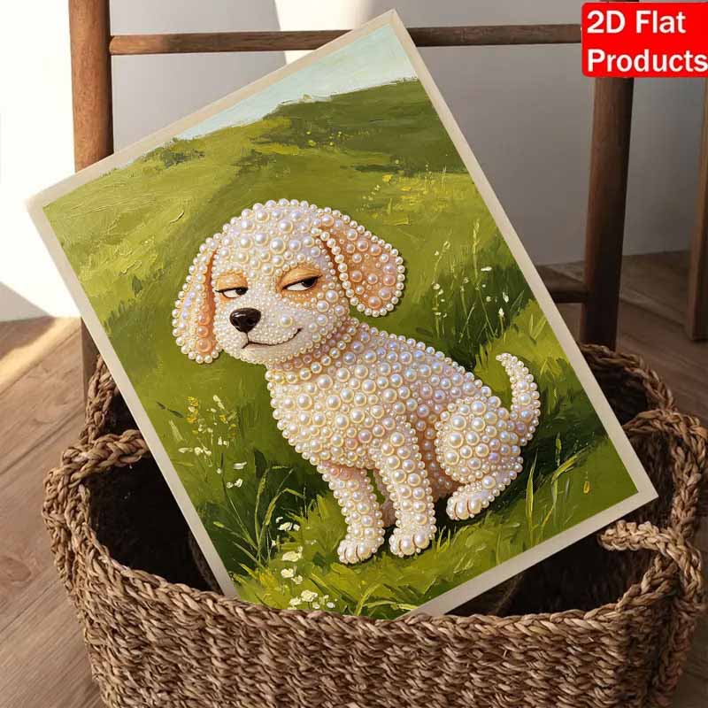 Красивый набор для рисования жемчугом в рамке Милый дизайн с щенком DIY 3D-картина из бусин на холсте Креативный декор для стен Идеальный уникальный подарок для взрослых