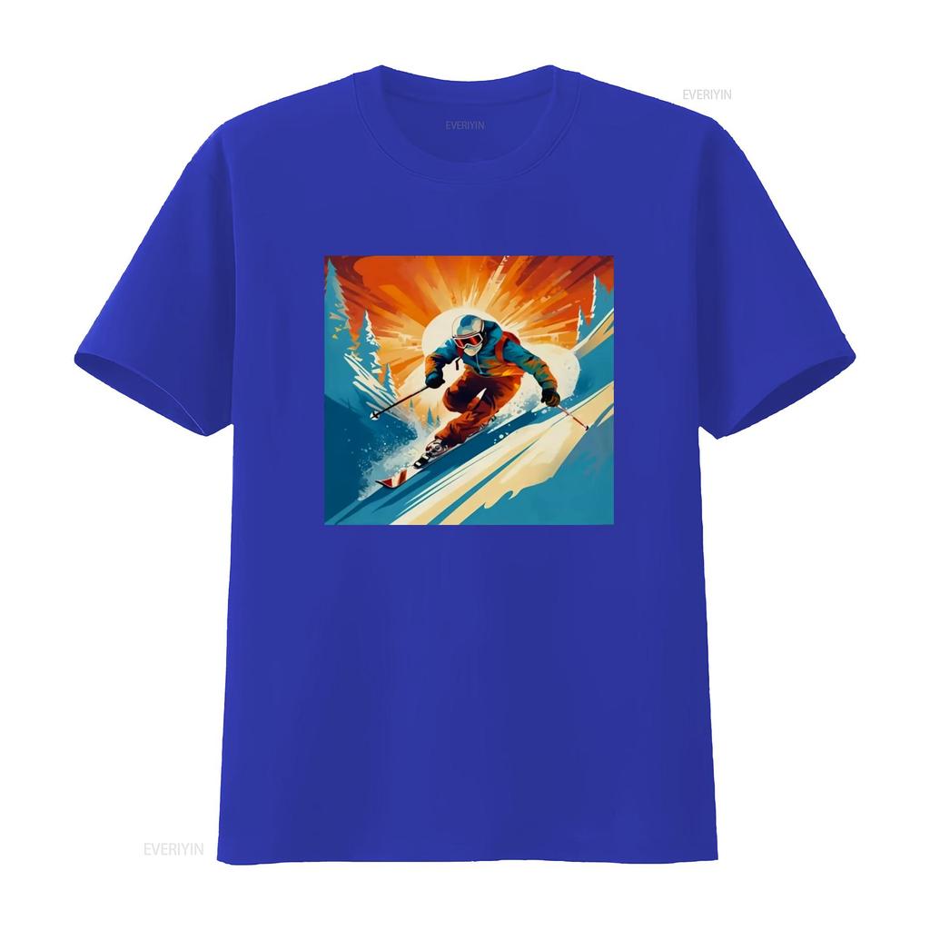 Telemark Skier T Shirt Retro Carving Vintage Adventure Skiing Ride Tele Long or s vintage Washed streetwear Comfortable