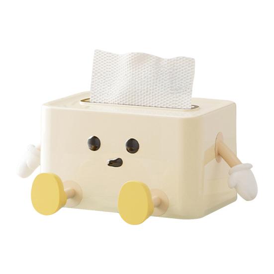 Коробка для салфеток с улыбающимся лицом, милый держатель для салфеток с пружинным механизмом, прямоугольный футляр для салфеток, крышка для коробки салфеток, диспенсер для салфеток для спальни, ванной комнаты, автомобиля