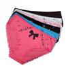 Womens Underwear Panties Cotton Mid Rise Cute Bow Lace Sexy Briefs Plus Size Ladies Knickers for Women 6 PCS/LOT
