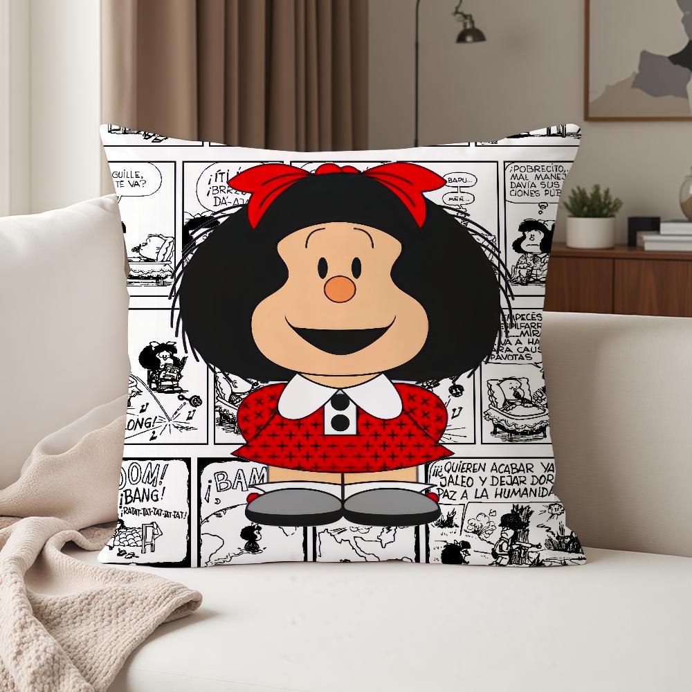 Cartoon Cute Mafalda Pillow Case Suitable For Bedrooms Living Rooms Cars Home Decoration