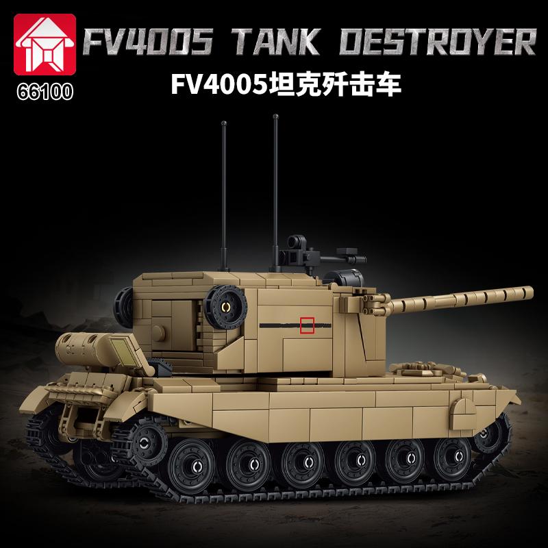 MOC British FV4005 Armored Vehicle MBT Soldier Military Army DIY Bricks Building Blocks Toy Main Heavy Battle Tank Model