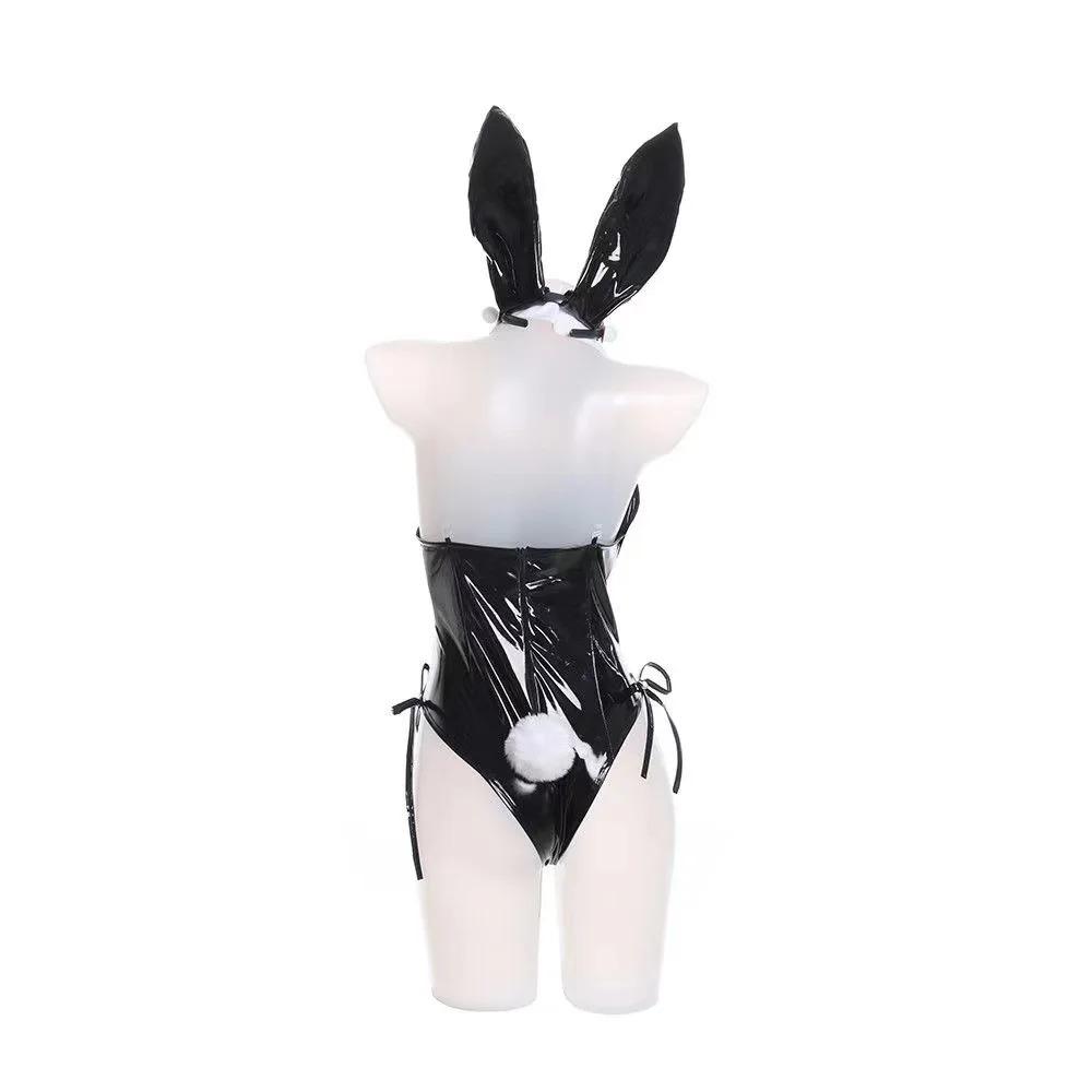 Кожаные костюмы унисекс для девочек из аниме Playboy Bunny Rem, костюмы для косплея на Хэллоуин, рождественские вечерние комплекты, униформа, костюмы