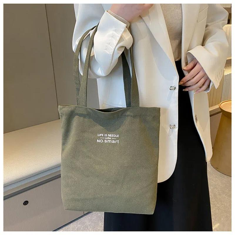 Женская холщовая сумка-тоут, повседневная на плечо, для работы, большая вместимость, с ручками, многофункциональная, большая хозяйственная сумка