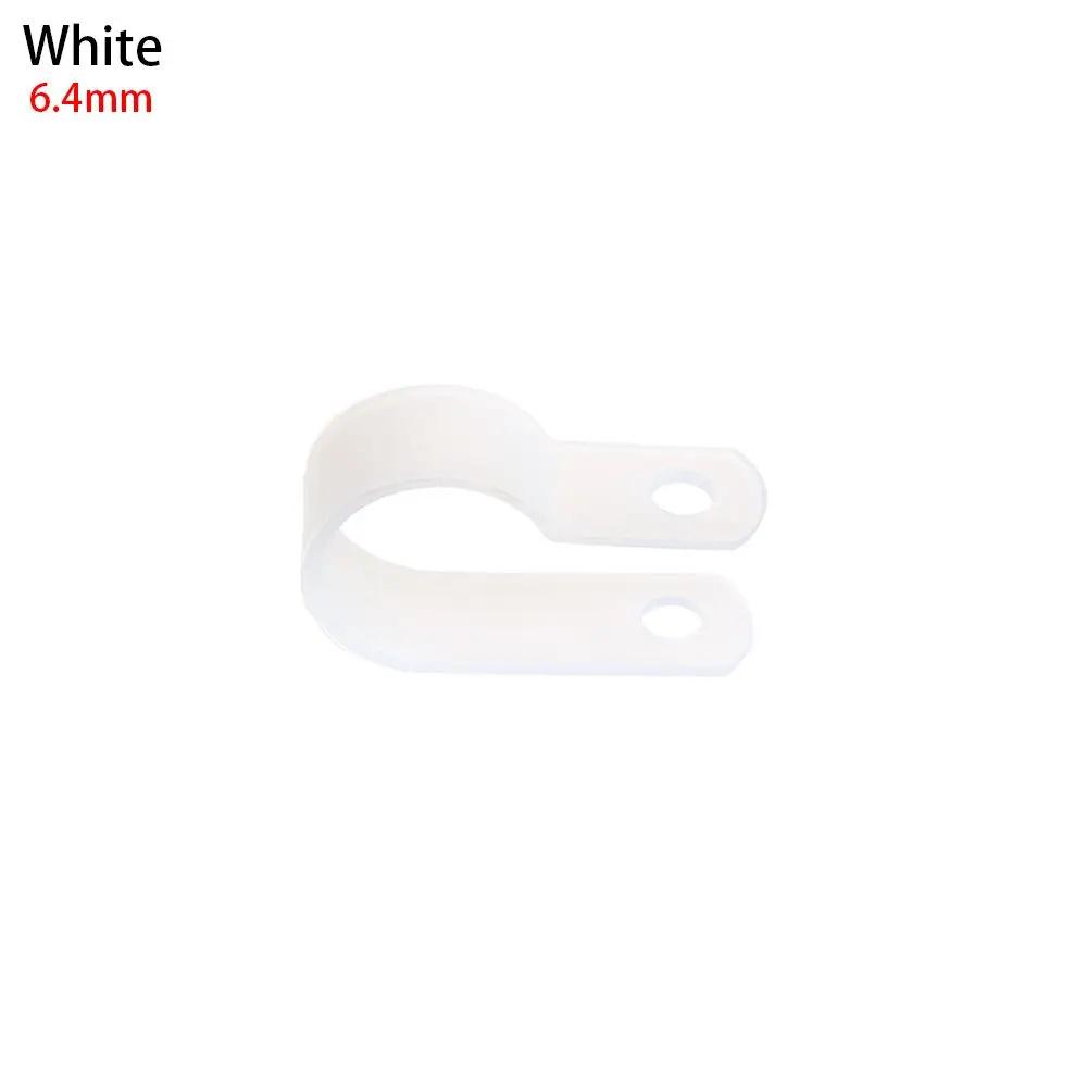 100Pcs Plastic R-Type Clip Cable Clamp P Clips Black Nylon Fasteners Cable Mounting Fix Hardware Wiring Hose Fasteners