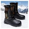 New Cotton Shoes for Men In Winter, with Plush and Thick High Boots, Waterproof and Anti Slip, One Foot Cotton Boots