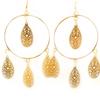 [L5220] - Golden 'Carmen' Designer Earrings