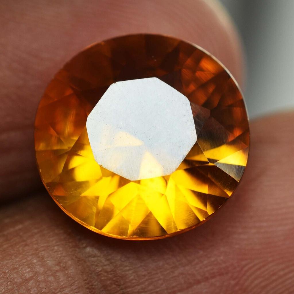 Natural Orange Sapphire Loose Gemstone Most Demandable 8.49 ct Round September Birthday Birthstone