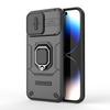 Ring Stand Rotating Slide Camera Lens Military Grade Armor Case For Iphone 16 15 14 13 Pro Max Plus Back Cover