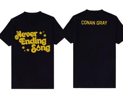 Conan Gray Never Ending Song Text Boyfriend Fit Girls Unisex T-Shirt S-5XL