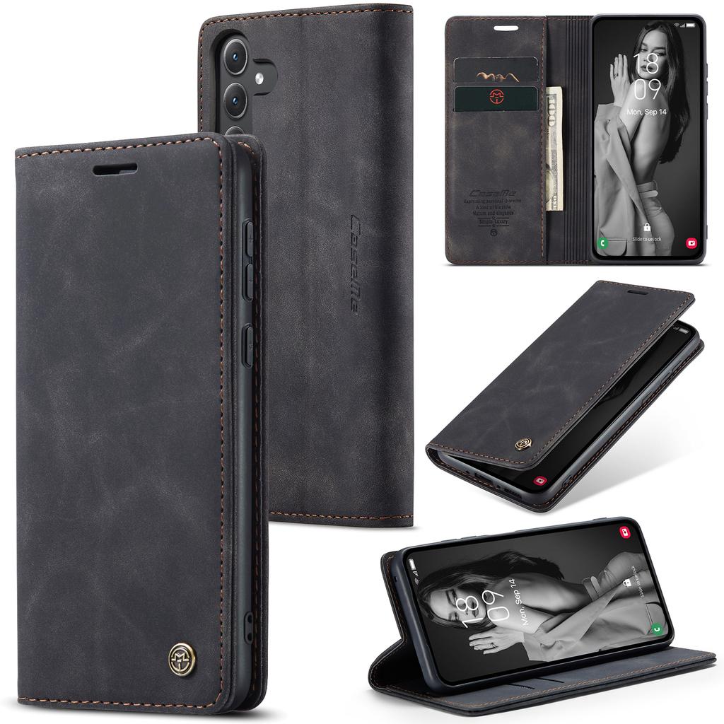 CASEME 013 Series For Samsung Galaxy A35 5G Case Stand Magnetic PU Leather Phone Cover