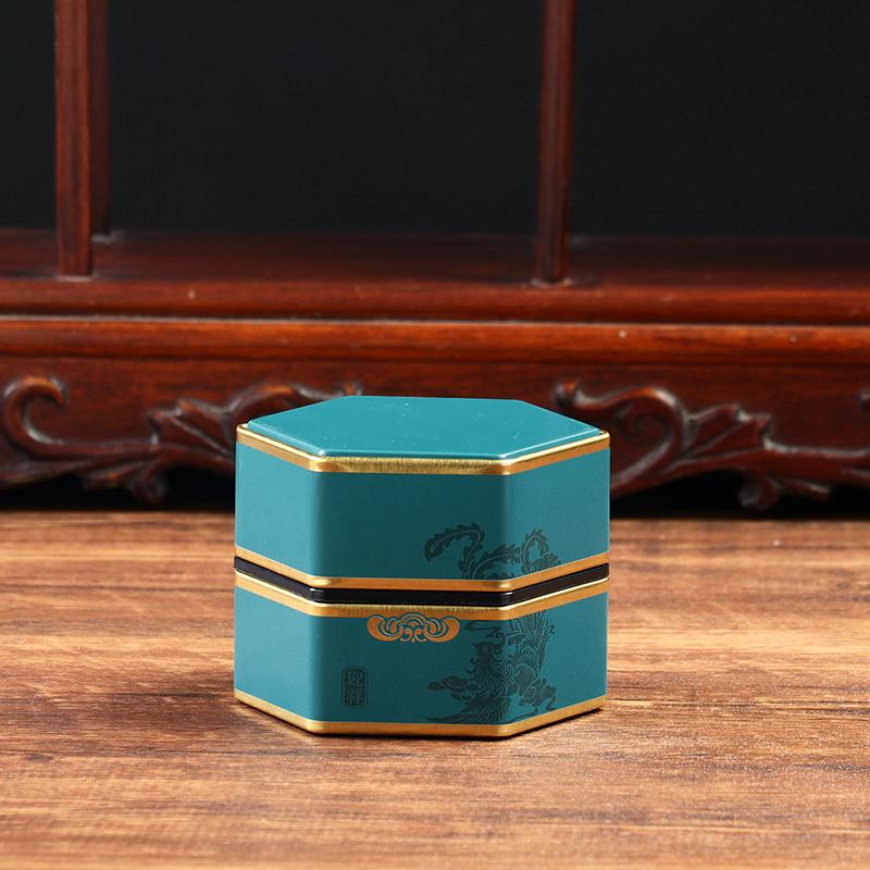 Креативный шестиугольный чайник, жестяная банка, китайская жестяная емкость для хранения чая, герметичная переносная коробка для чая, пустая банка, чайный сервиз, аксессуары