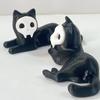 2 Pcs Cat Pen Holder Spooky 3D Printed Skull Cat Pen Stand Cute Sleeping Cat Desktop Pencil Holder for Home Office Desk Ornaments