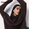 Cinemore Spring Autumn Women's Sweater Solid Oversize Casual Pullovers Warm Basic Long Sleeve Top O Neck Knitted Jumper Sweater