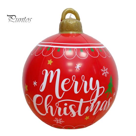 Рождественский надувной мяч диаметром 60 см, водонепроницаемый рождественский мяч, устойчивый к разрывам, многоразовый, гигантский надувной мяч для праздничного декора двора, газона, крыльца