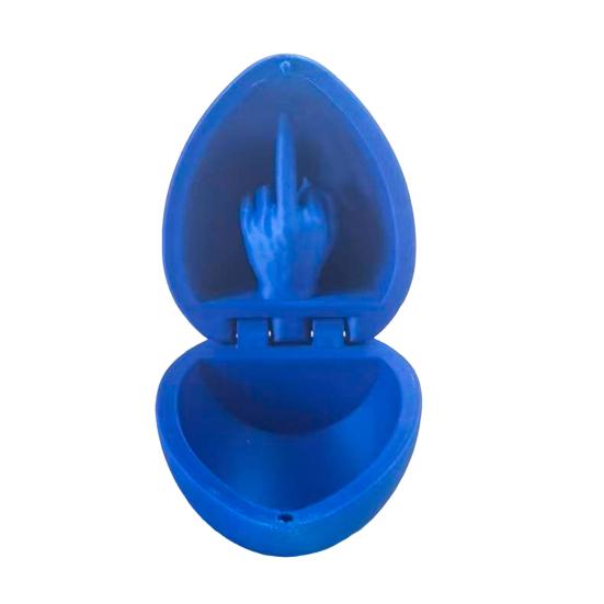 3D-печатная игрушка в виде яйца со средним пальцем. Цветное пасхальное яйцо со средним пальцем.