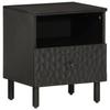 VidaXL Bedside Table, Bedside Cabinet with Legs, Nightstand with Storage, Bedroom Nightstand, Modern, Black Wood 356825