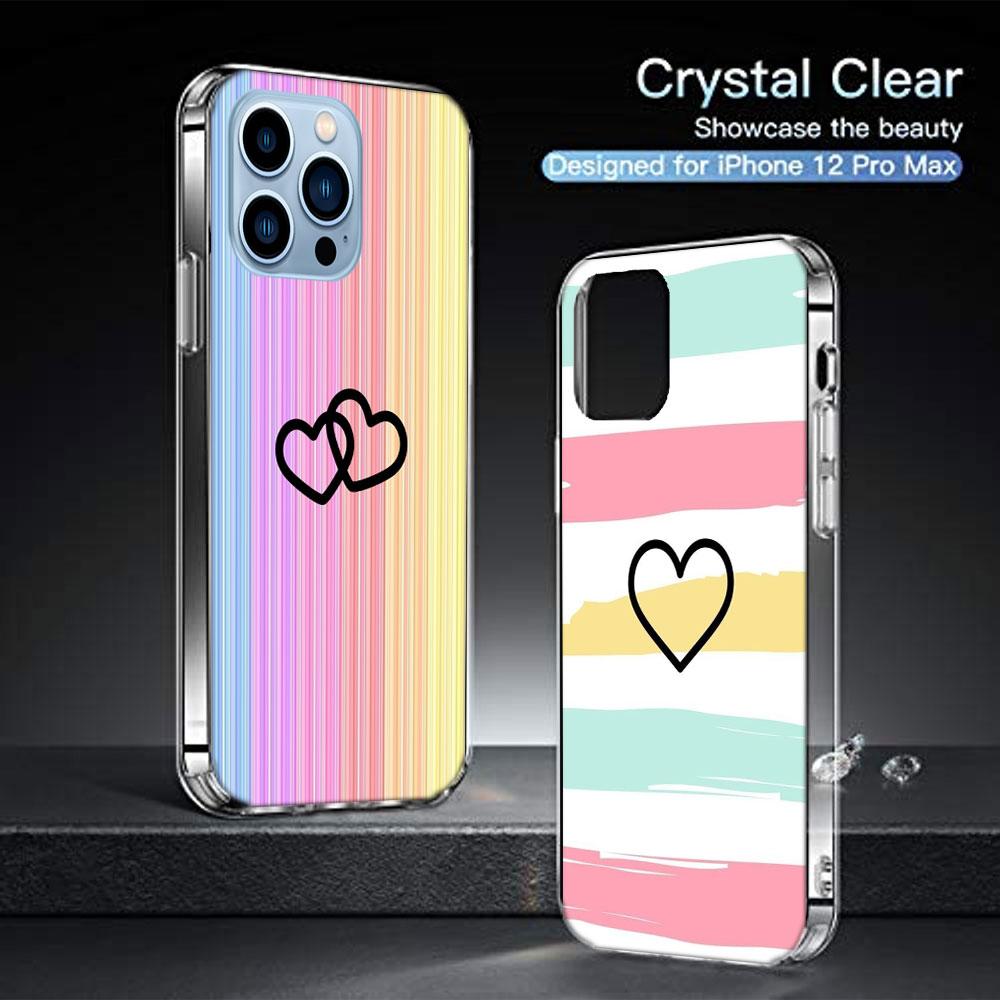 Rainbow Gradient Love Cases Phone Case For Iphone 17E 16E 17 Air 16 Pro Max 15 Pro 14 Plus 11 13 12 Mini Cover Cases Compatible