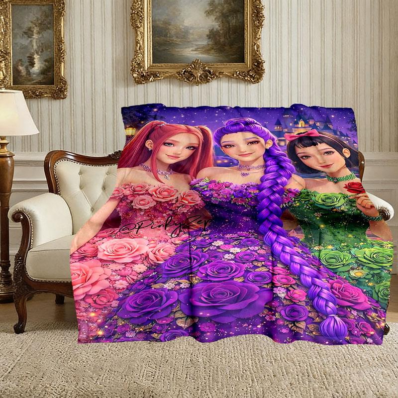 Kpop Demon Hunters Blanket Lightweight Print Throw Blanket For Couch, Bed, Car, A Heartfelt Gift for Your Family and Friends
