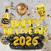 30pcs 2026 New Year Balloon Set Wine Glass Suitable for New Year Party Decoration and 2026 Happy New Year Party Decoration Props