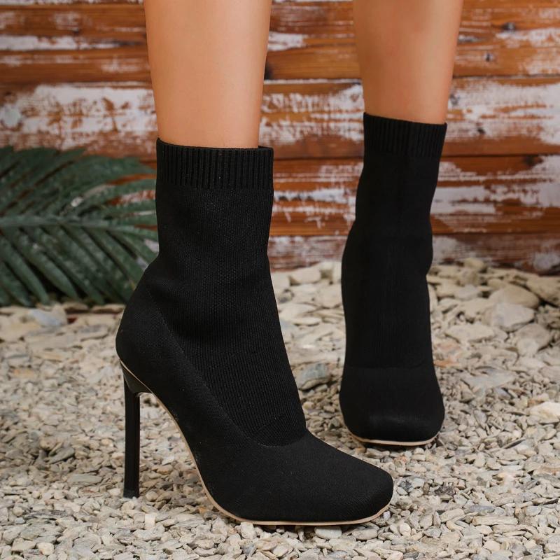 Модная брендовая женская обувь 2024 года, сексуальные женские современные ботинки с острым носком, модные простые туфли на шпильках, легкие удобные женские носки, ботинки