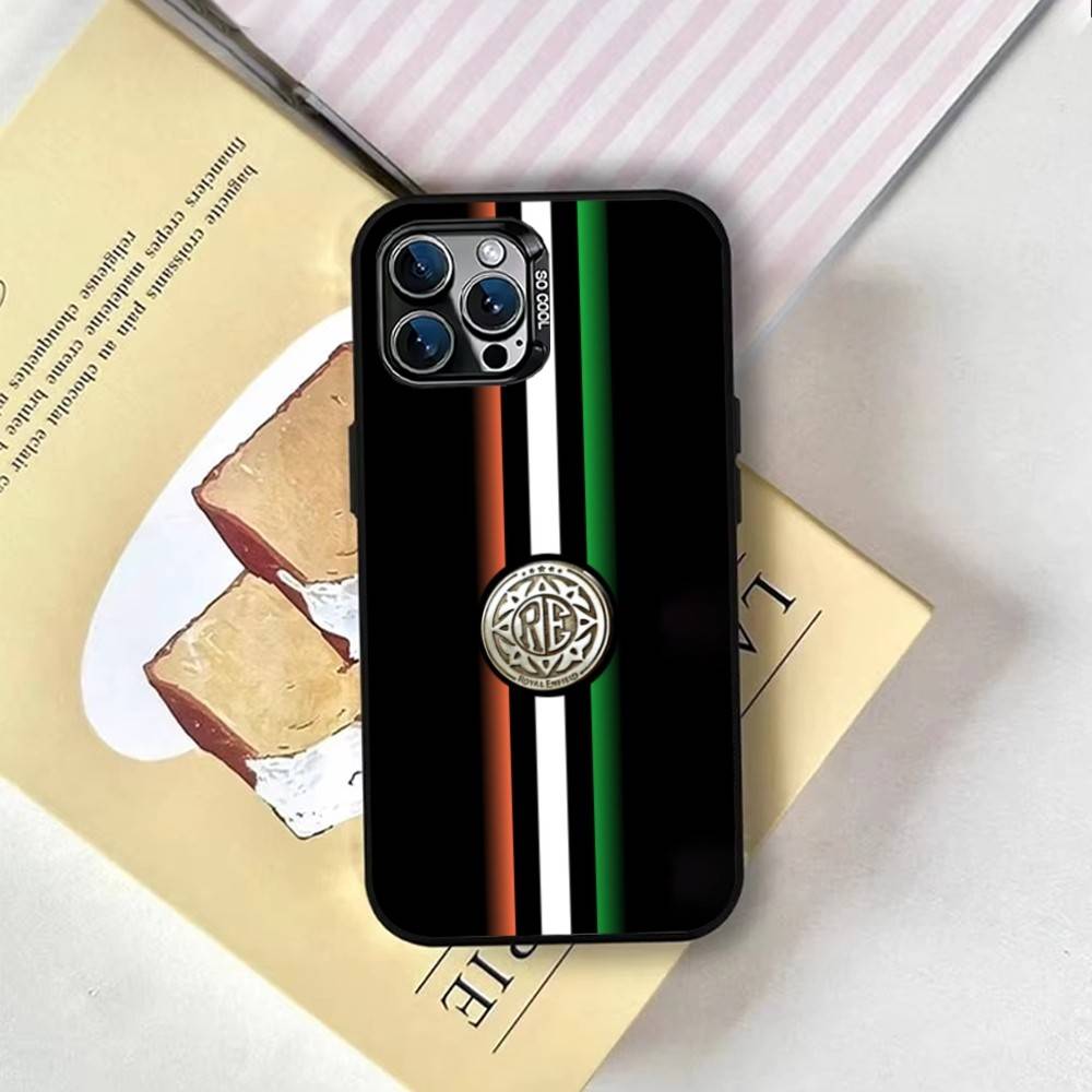 Чехол для телефона R-ROYALS E-ENFIELDs Logo для iPhone 17,16,15,14,13,12,11 Plus,Pro Max,XS,Цветной Серебряный Покрытый Внутренний Чехол