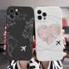 For Iphone 13 12 11 14 Pro Max 14plus 13mini Case Fashion Luxury Popular Planes World Map Travel Candy Silicone Cover