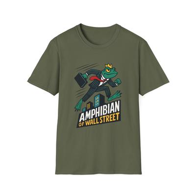 Unisex Softstyle T-Shirt Mens Womens Tees Top Ambitious Frog Leaping Skyscrapers Wall Street