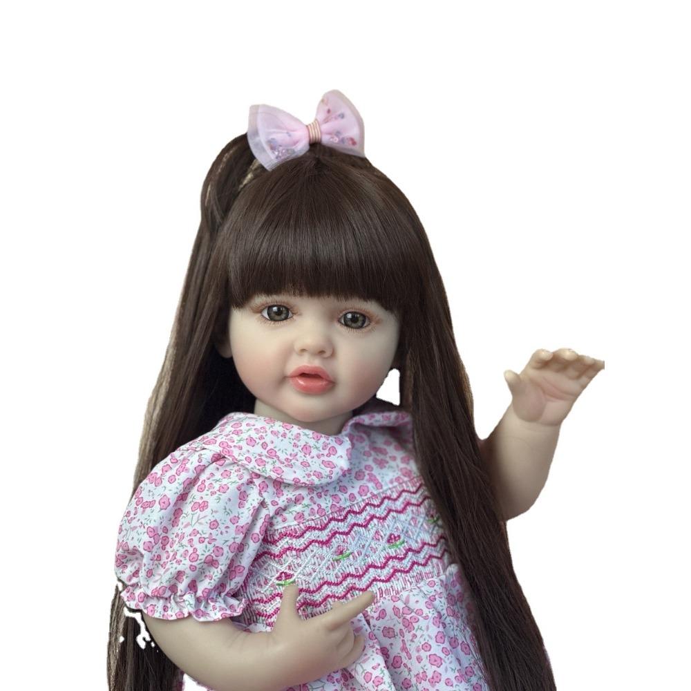 BZDOLL 55см 22 дюйма Реборн Кукла-девочка Полностью мягкое виниловое тело Игрушка для купания Реалистичная кукла новорожденного Детский подарок на день рождения
