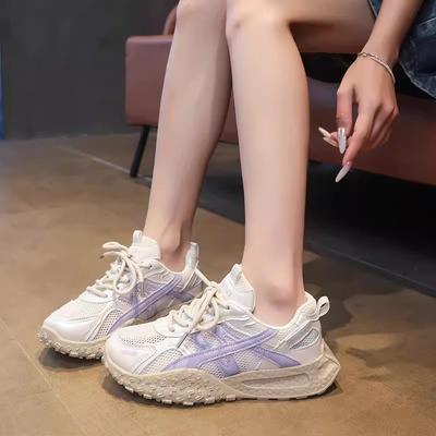 Летние папины кроссовки 2025 новые популярные дышащие сетчатые немецкие тренировочные кроссовки женские на платформе универсальные легкие повседневные спортивные кроссовки