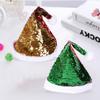 Christmas Hat Red Double-sided Sequin Hat Christmas Decoration Deer Horn Hat Adult and Children's Christmas Hat