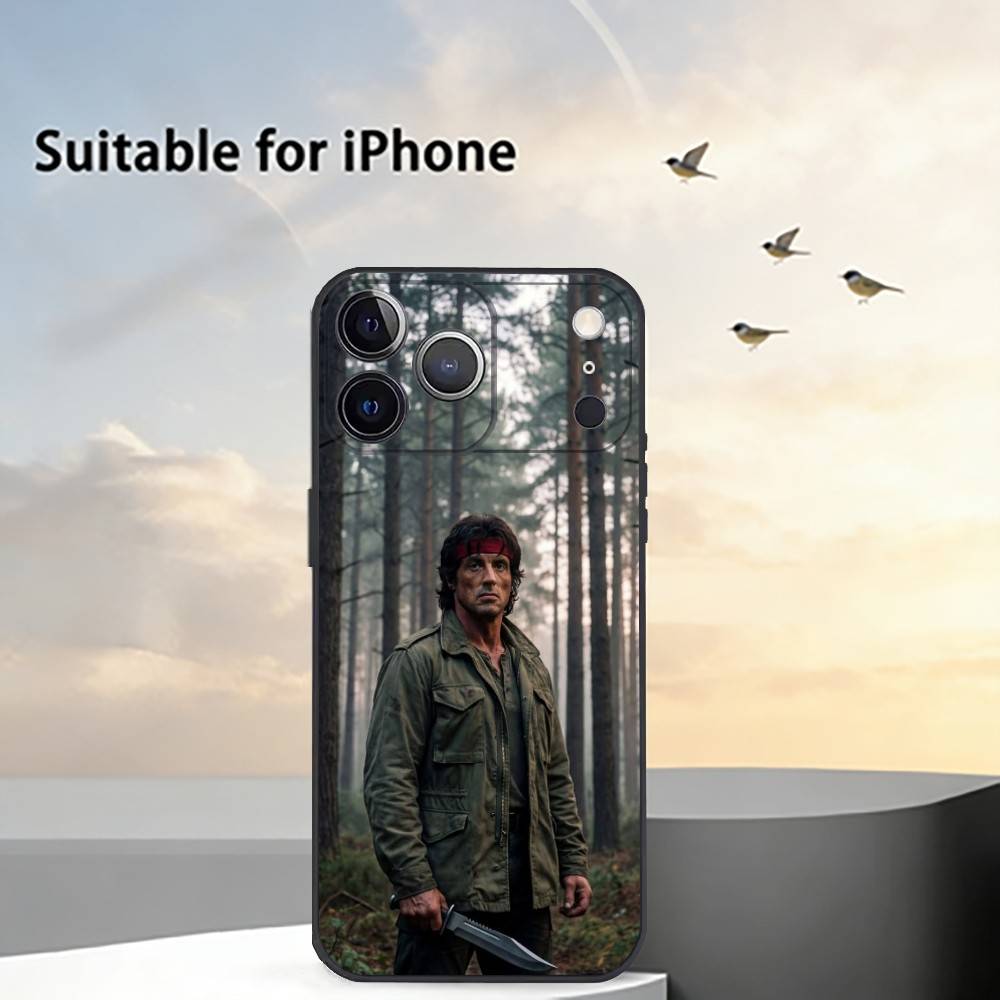 Чехол для телефона 'Первая кровь' Джон Р-Рэмбо Для iPhone 17, 16, 15, 14, 13, 12, 11 Plus, Pro Max, Другие Мягкий Черный Чехол