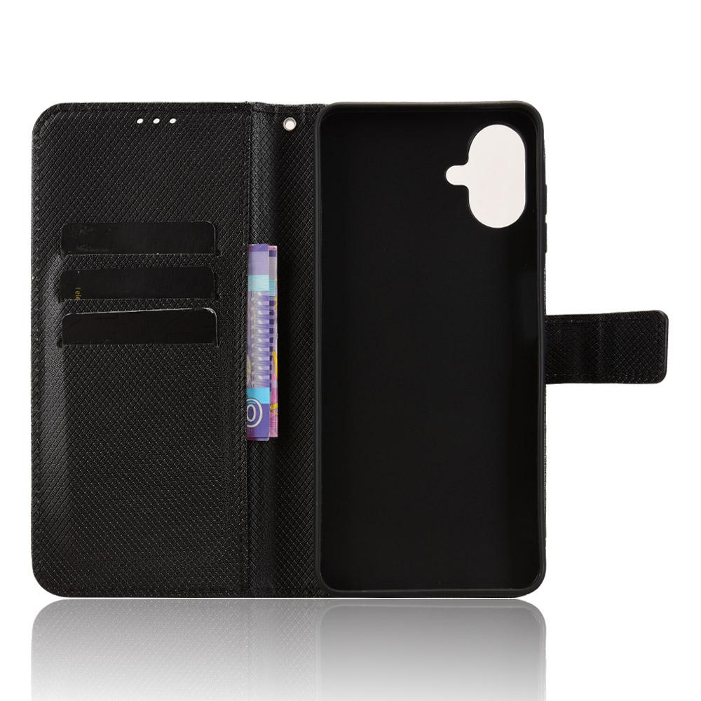 For Samsung Galaxy A07 4G Leather Wallet Case with Strap Diamond Texture Phone Cover