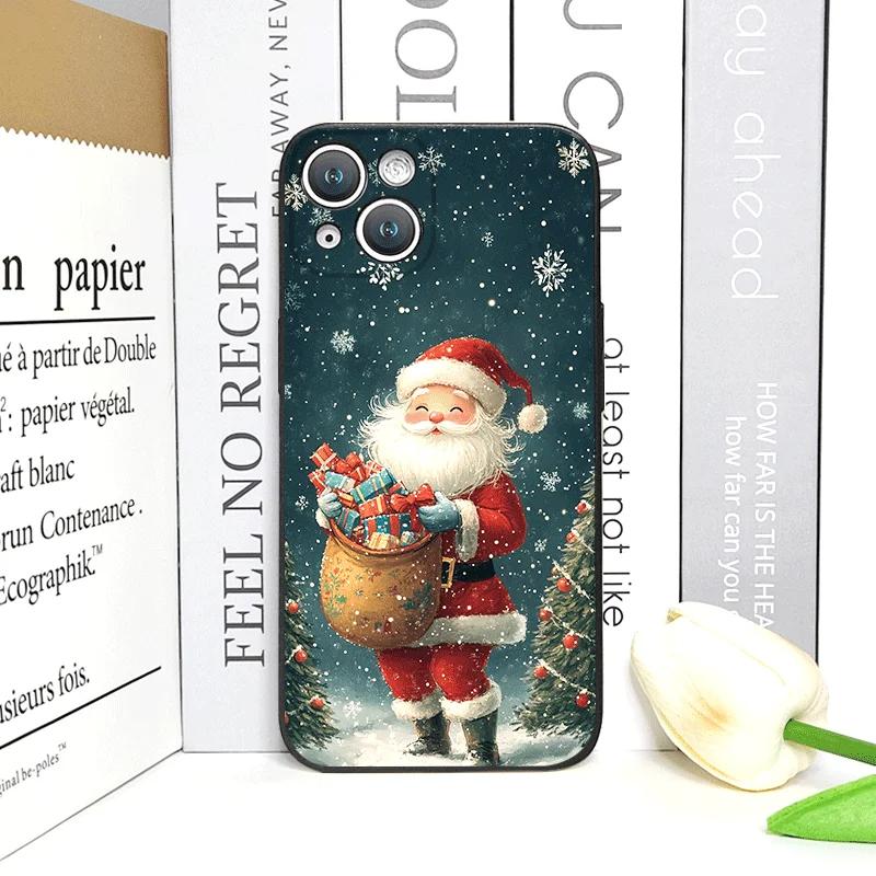 Чехол для телефона с рисунком Рождественской елки и Санта-Клауса Для IPhone 17 16 15 14 13 12 11 Pro Max XS XR X 7 8 Plus 17 Air 16E Чехол