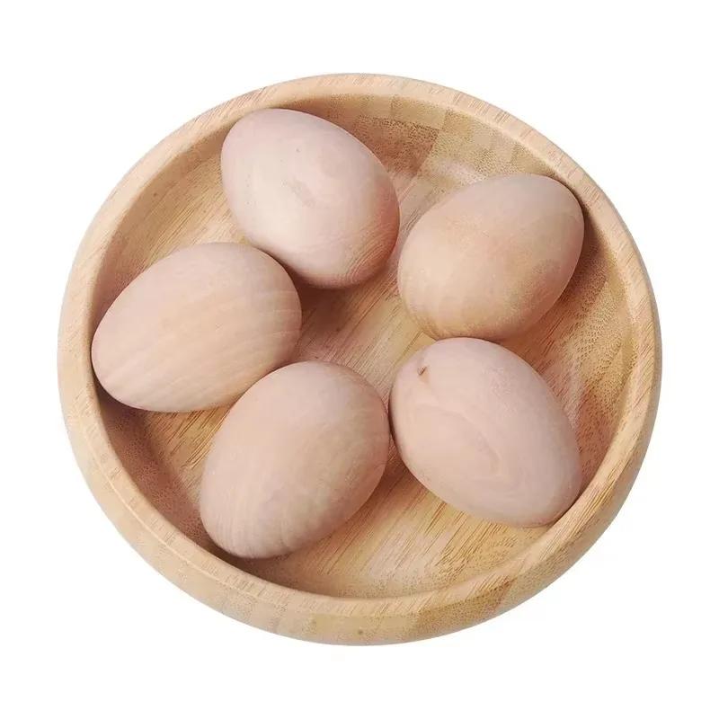 Realistic Wooden Easter Eggs DIY Graffiti Simulated Egg Handmade Holiday Decor Craft for Home Festival Design