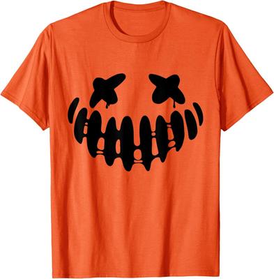 Funny Jack Face Pumpkin Scary Halloween Costume Unisex T-Shirt
