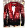 Christmas T-shirt Men's Printed Comfortable Long Sleeved Comfortable Versatile T-shirts Fashionable