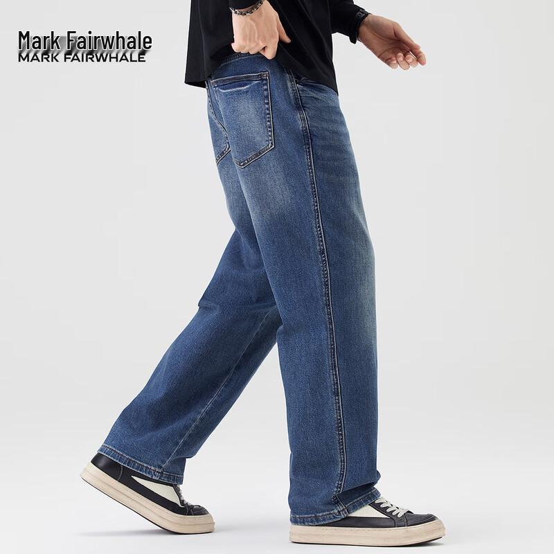Мужские джинсы прямого кроя Mark Fairwhale в американском ретро-стиле, выстиранные, с эффектом потертости