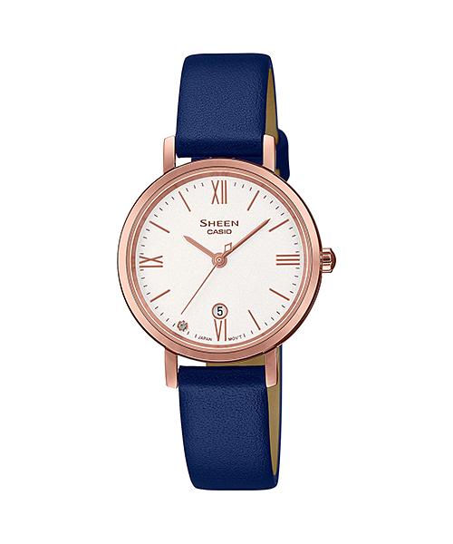 Casio Мужские аналоговые кварцевые часы из нержавеющей стали SHE-4540CGL-7A, водонепроницаемость 50 м