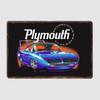 Blue Plymouth Superbird Race Car Retro Classic Sports Car Metal Poster Sign Garage Club Custom Wall Tin Room Decor Home Decor