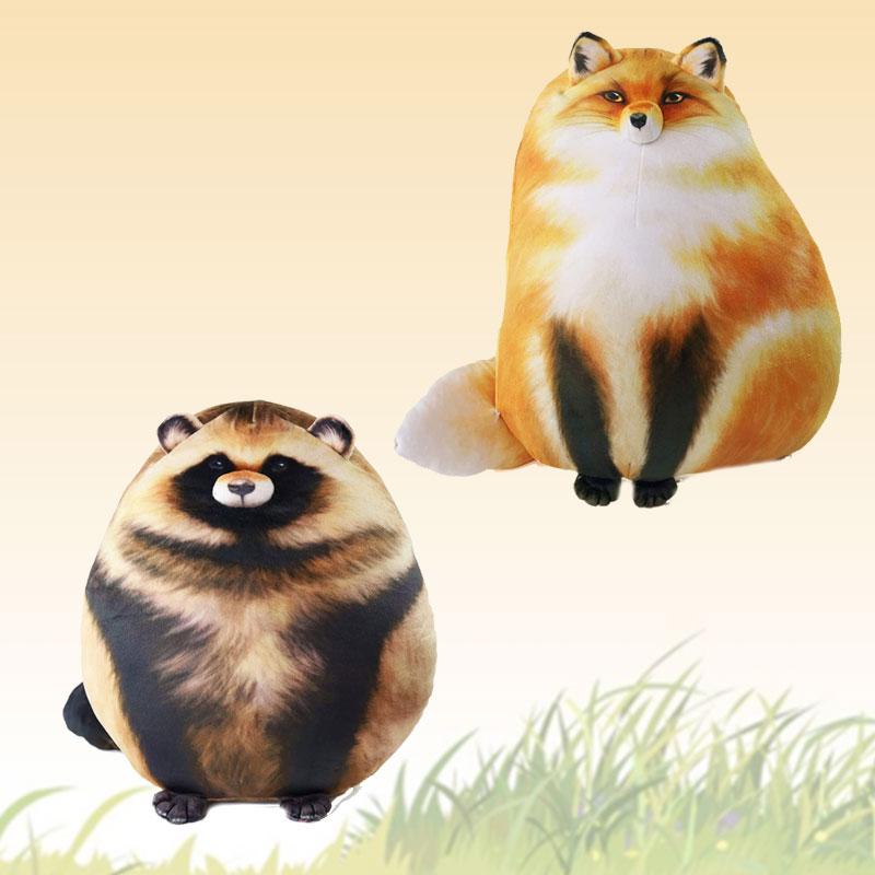 Fox Raccoon Cuddly Plush Toy Huggable Doll Nap Pillow Sofa Cushion Gift Kids