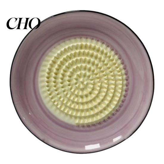 Garlic Mincer Bowl Ceramic Ginger Grater Plate, Manual Dish, Multifunctional Masher Grinding Disc for Food, Kitchen Puree And