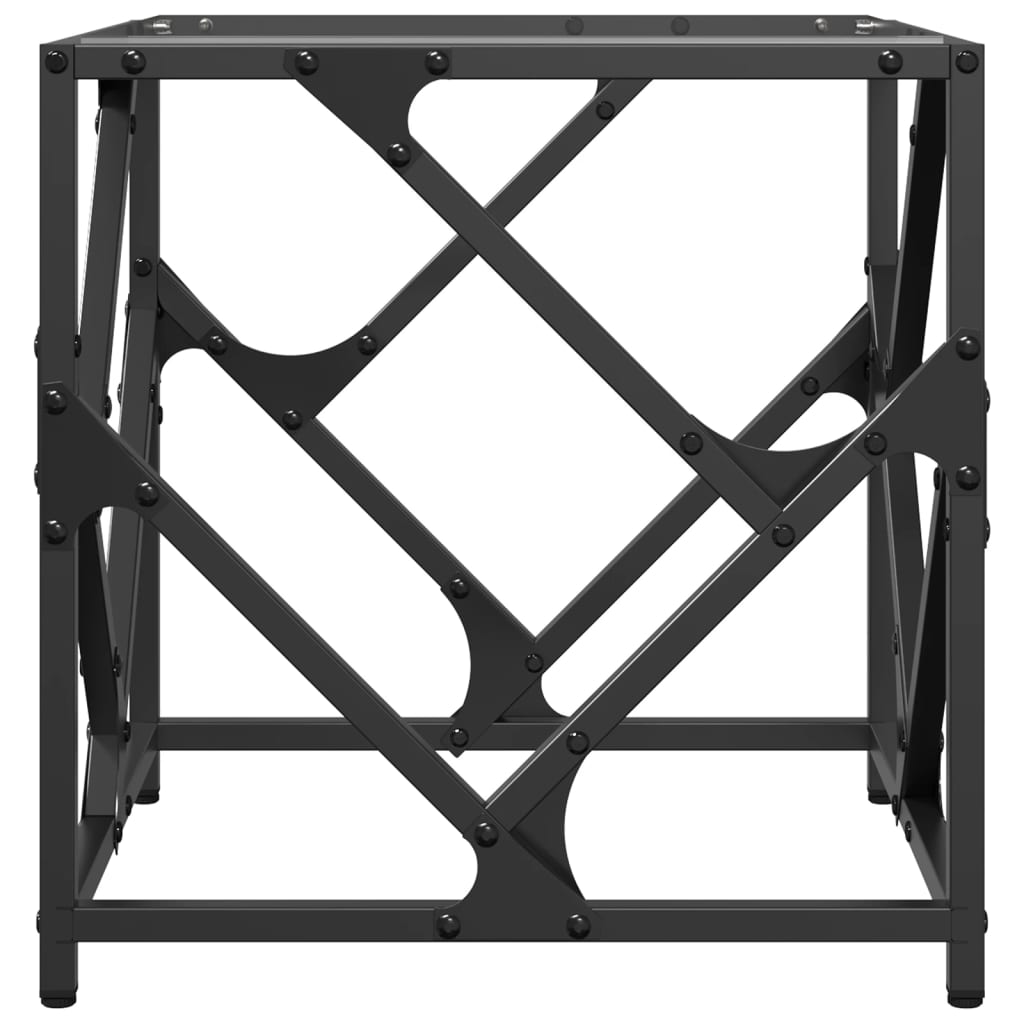 Coffee Table with Glass Top Transparent 40 x 40 x 41 cm Steel